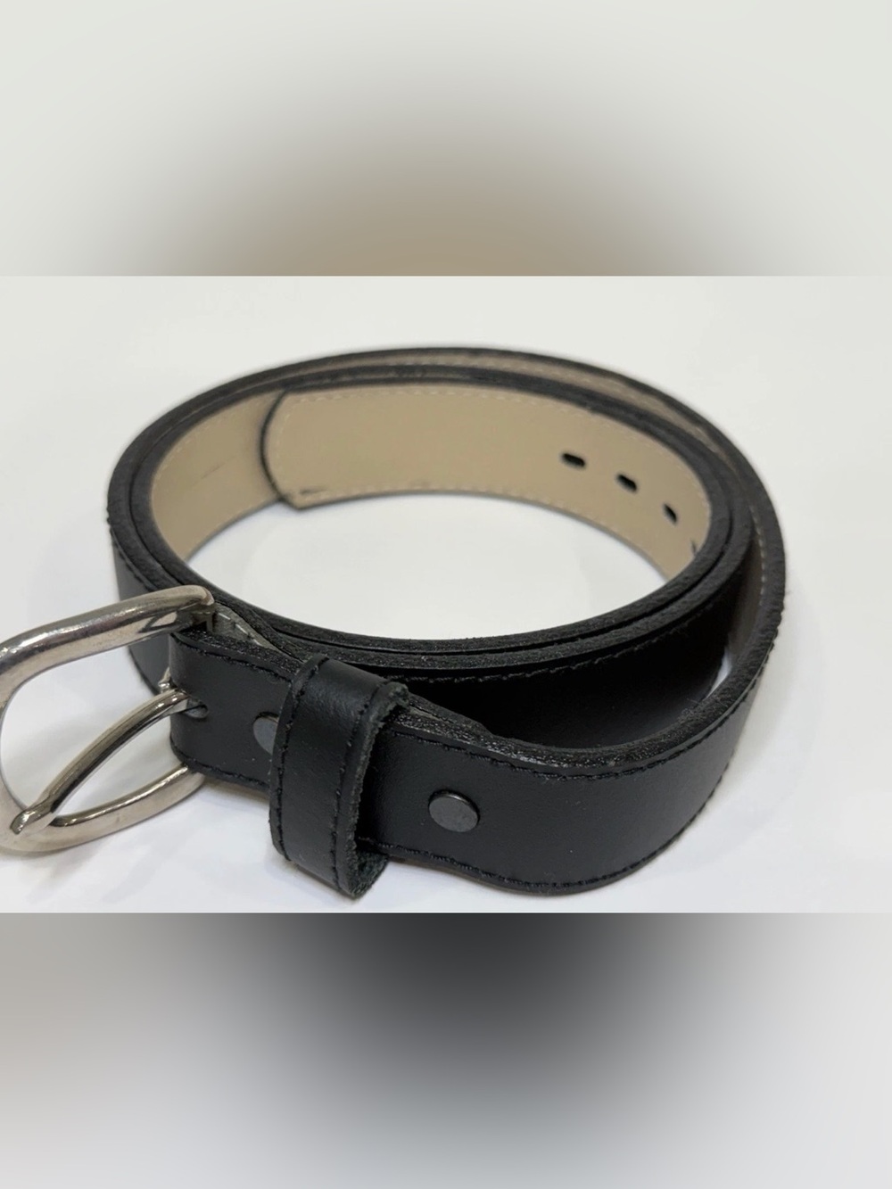 Men's Black Dress Belt Size 36 Silver Buckle Adjustable Classic Style - Picture 6 of 12